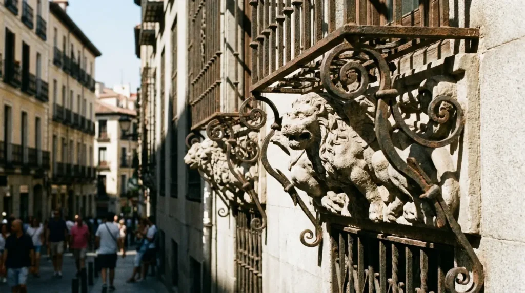 Detalle de una fachada, uno de los símbolos ocultos de Madrid